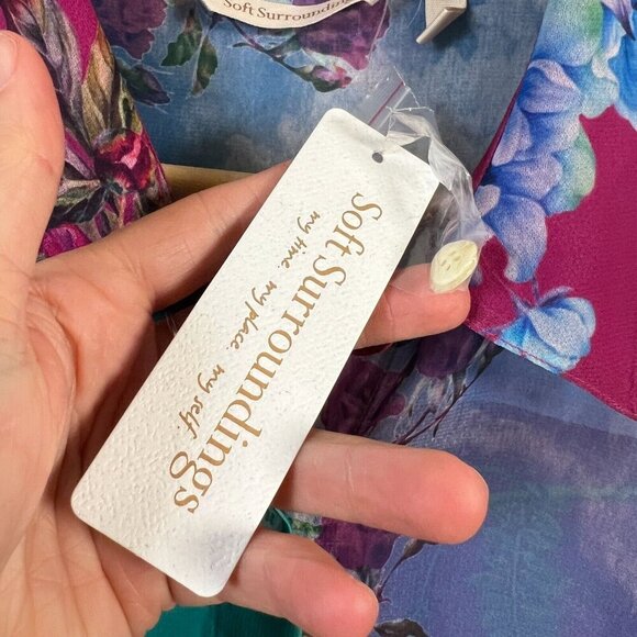 Soft Surroundings CalaFlores Tunic Shirt Size Medium Sheer Long Line Art to Wear - Picture 4 of 11